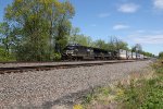 NS 3624 leads a westbound stack train